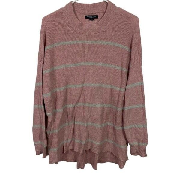 American Eagle Oversized Striped Mock Neck Sweater - Picture 1 of 3